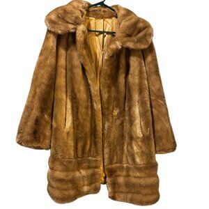 Vintage Tissavel Faux Fur Coat – 80s/90s Beige Plush Jacket, Made in France